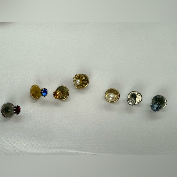 Men’s Vintage Tie Tack & Tie Pin Set – 7-Piece Multicolor Lot Gift Collection - Picture 4 of 5